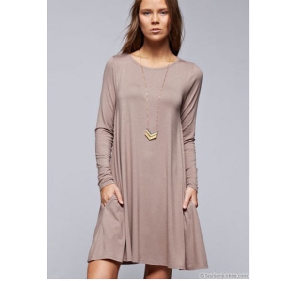 Mocha swing side pockets dress - Picture 2 of 2